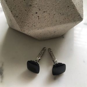 Emporio Armani Black Enamel Square Cufflinks